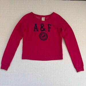 Vintage Girl's Crew Neck Abercrombie & Fitch Pink Sweatshirt Size XS